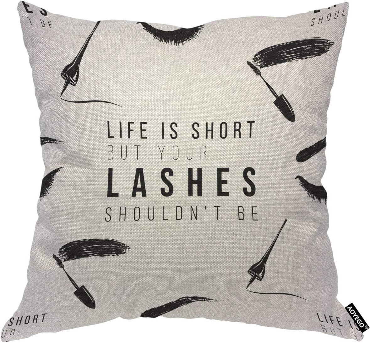 Beauty Makeup Quotes Short - Housse de coussin avec citation amusante