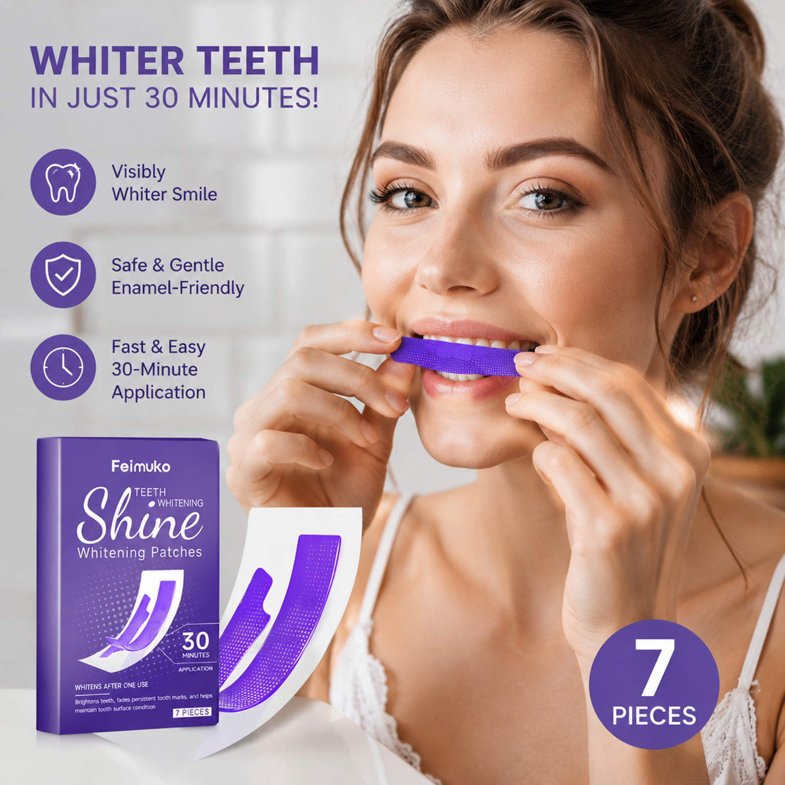 Teeth Whitening Strips - Bandes blanchissantes pour les dents en