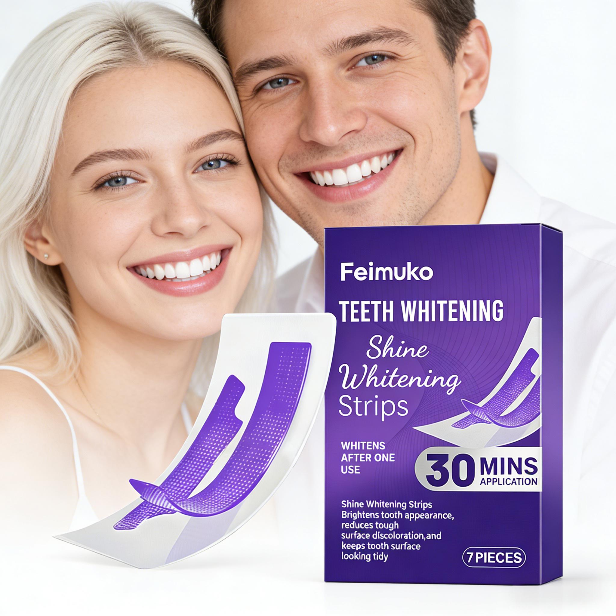 Teeth Whitening Strips - Bandelettes blanchissantes pour les dents, réduisent