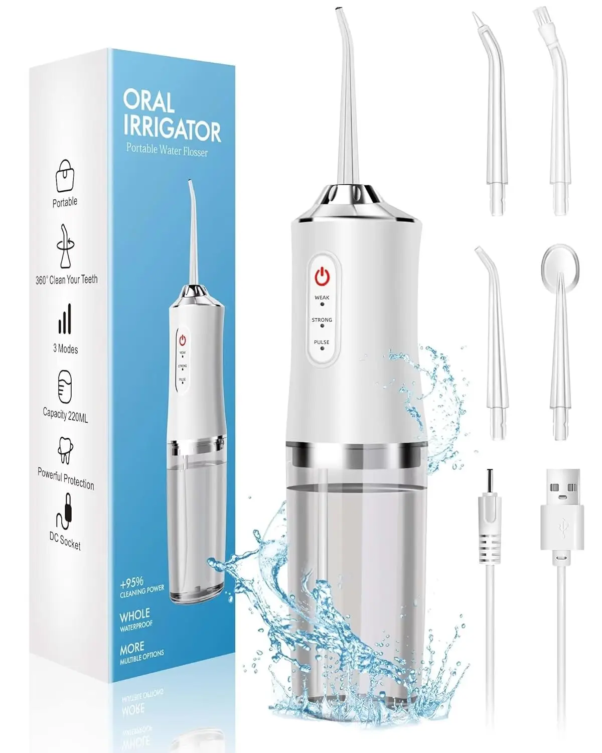 Micellar Water Cleanser - Irrigateur buccal, hydropulseur Portable, cure-dents à