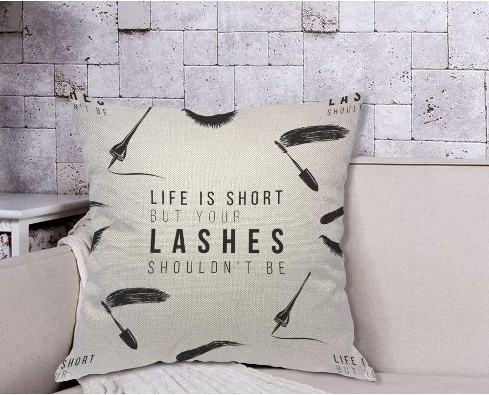 Housse de coussin avec citatio - Beauty Makeup Quotes Short avis et prix