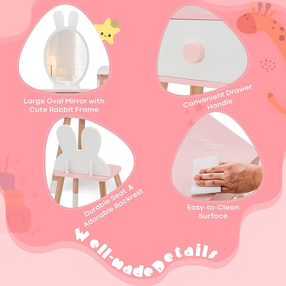 EY Kids Vanity, Ensemble table - Beauty Makeup Chair avis et prix